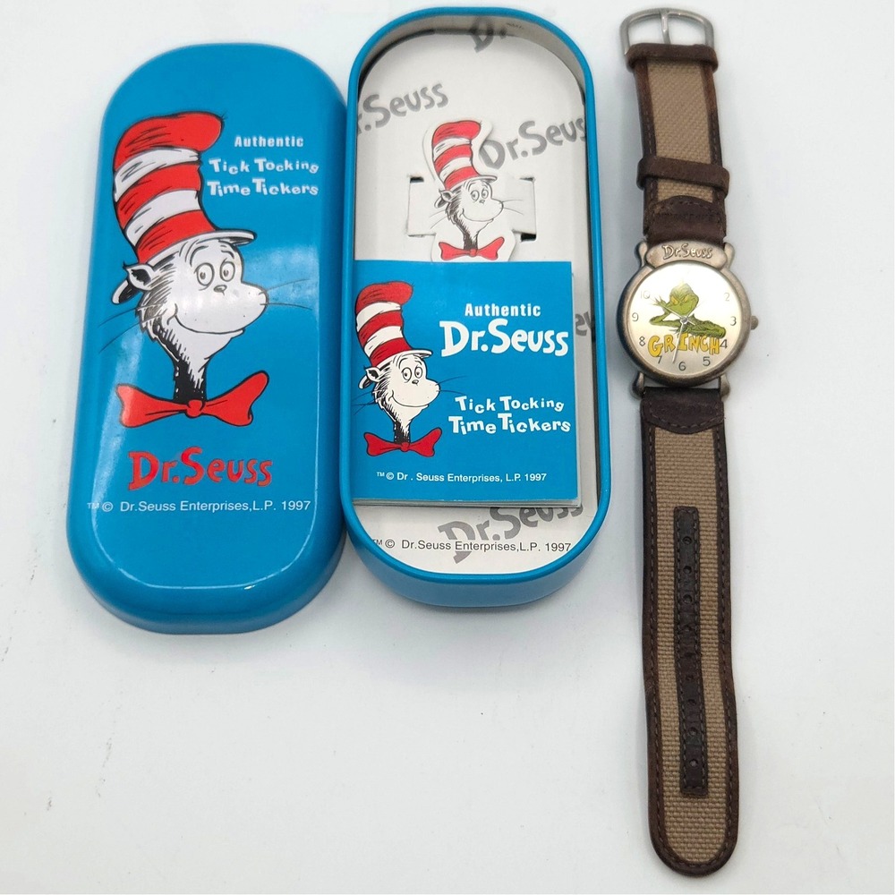 Vintage Dr Seuss The Grinch Watch‎ 1997 Dr. Seuss Enterprises with Box